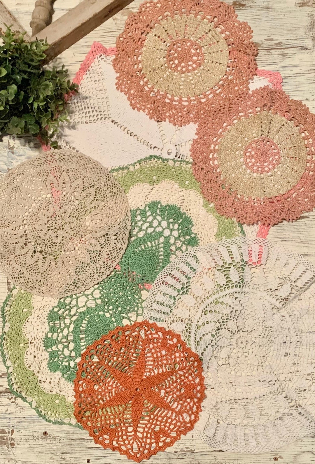 Vintage Estate Sale Doilies Upick Listing Farmhouse Furniture Protection Charming Functional