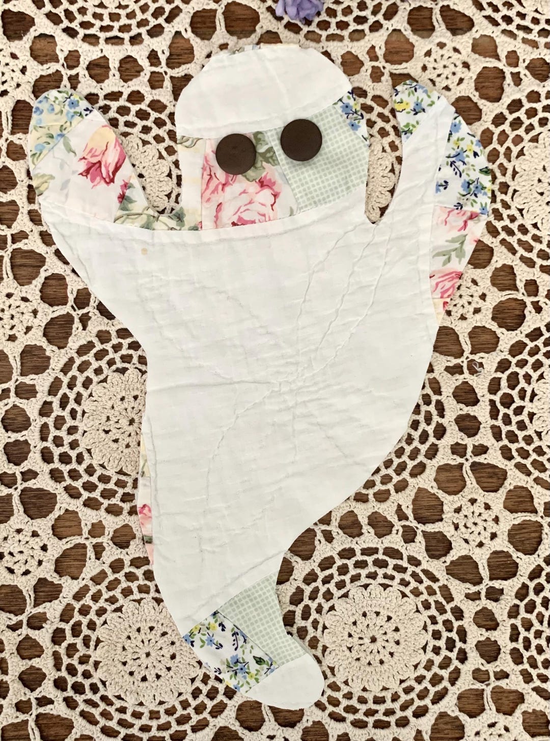 Patchwork Ghost Pattern Primitive Style Vintage Patchwork Quilt Ghost Halloween Scary Ghost ...