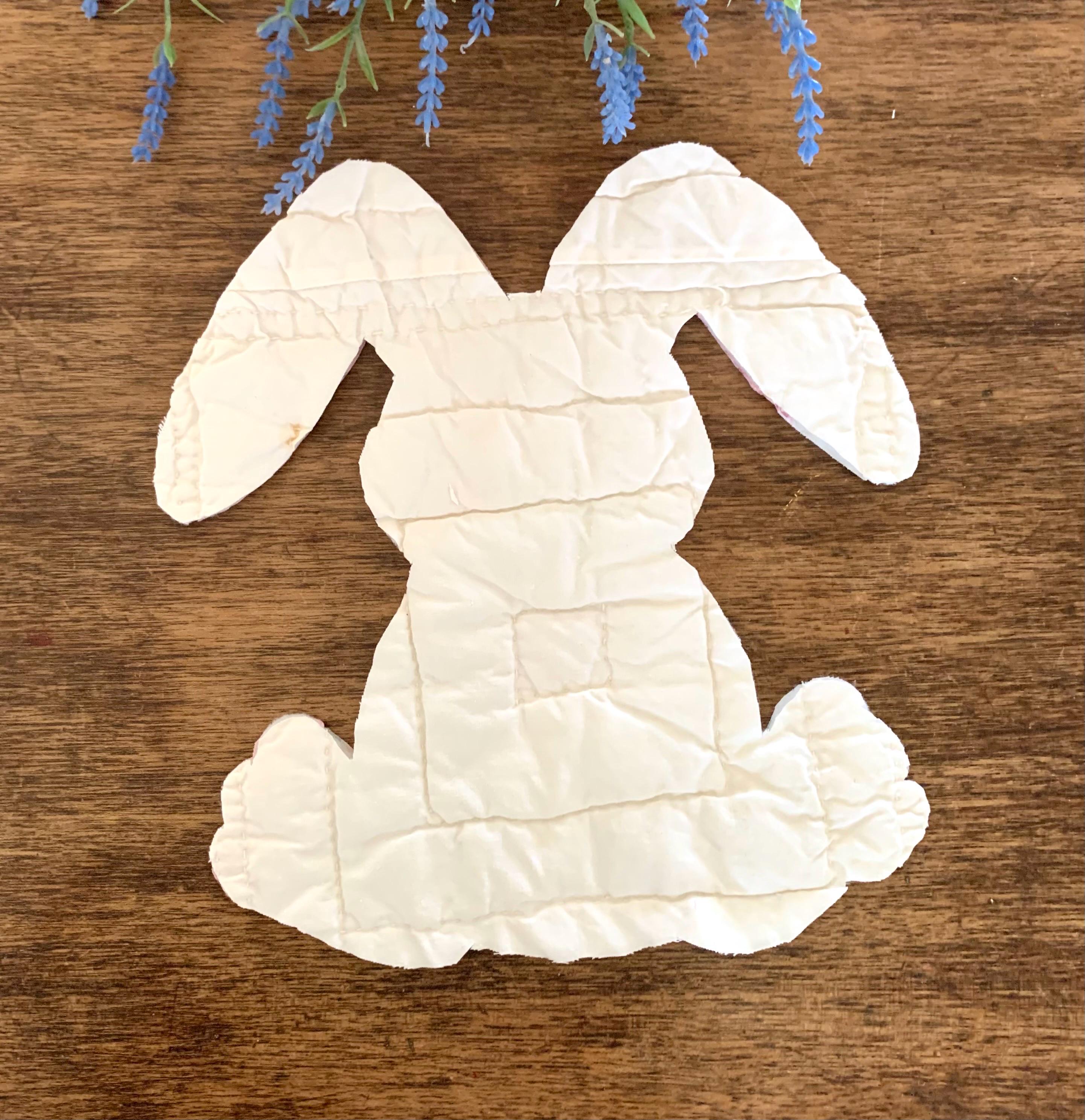 Vintage Quilt Appliqued Piece Shape of Floppy Ear Bunny/rabbit Hand Cut ...