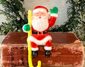 Vintage Hard Plastic Santa Candy Container Hong Kong