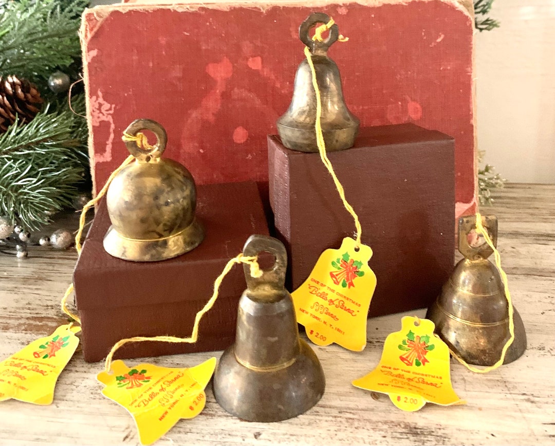 Bells of Sarna India Brass Bell Original Tags Christmas Bells Collectible Vintage Brass Bells