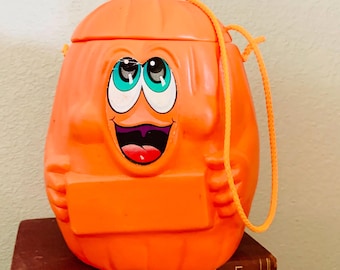 Vintage Halloween Pumpkin Candy Pail Blow Mold Trick or Treat Halloween Jack O Lantern Mars, Inc. 1989