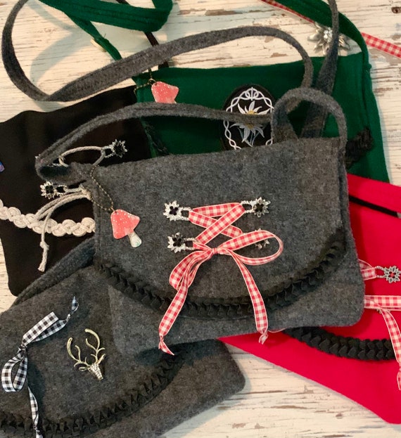Handmade Dirndl Bag Small Crossbody Bag Over the Shoulder