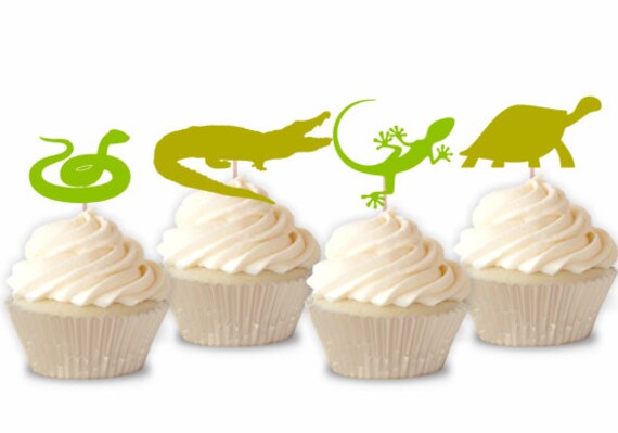 reptile cupcake toppers