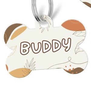 Boho Floral Pet Id Tag, Scannable QR Pet Tag, Custom Pet ID Tag, Double Sided Dog Tag, Custom Pet Tag, Tag, Personalized Pet Tag
