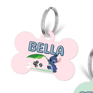 Stitch Soot Sprite Ghibli Inspired Double Sided Pet Id Dog Tag | Personalized pet tag  | Optional QR code