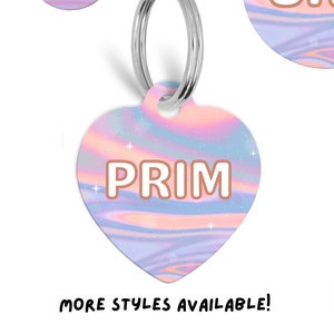 Pet Id Tag, Watercolor Personalized Pet Tag, Custom QR Code Pet Tag, Pastel Pet Tags, Collar Tags, Double sided, Pet Tags Gifts, Puppy Tag