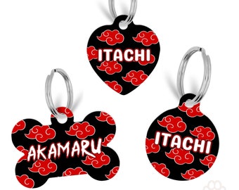 Pet ID Tag, Double Sided Dog Tag for Dog, ID Tag Cloud, Custom Pet Tag, Red cloud  Dog Tag, Personalized Pet Tag Anime, Gifts for dogs