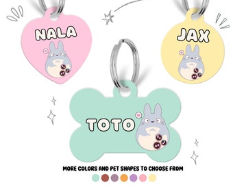 Anime Inspired Pet ID Tag, Custom QR Code, Personalized Cat & Dog Tag