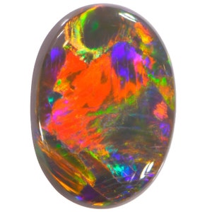 4.3 ct Gem Rainbow Flash Black Opal  14 x 10mm