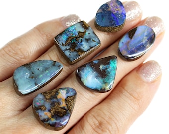 5 pcs Multi color Mixed Shape Australian Boulder Opal loose stone Parcel for Jewellery making 56.7 ct