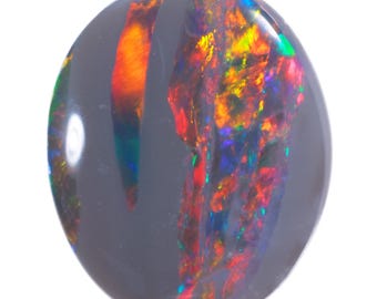Australian Opal Loose Gemstone Oval Cabochon Rainbow Fire 1.97ct
