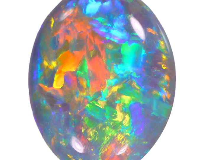 3.19ct Natural Dark Opal | Rainbow Fire Lightning Ridge Opal - Etsy