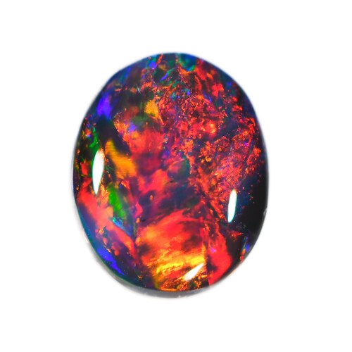 Buy Red Multi Color Fire Black Opal 0.97 Ct Online in India - Etsy