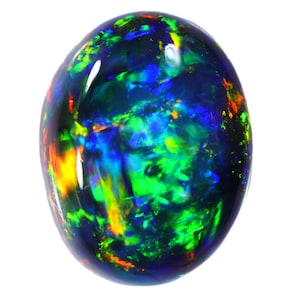 1.61ct Australian Natural Black Opal Oval Multicolor Golden Green Fire