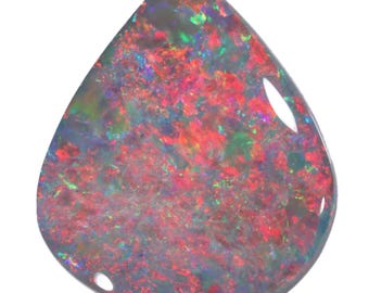ペアシェイプ セミブラックオパール 0.98ct イエローファイア ルース