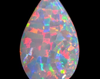 Opale di cristallo con motivo Arlecchino arcobaleno 10,87 ct, opale di gemma di grado superiore, modello più raro, opale di cristallo Lightning Ridge, opale di cristallo naturale