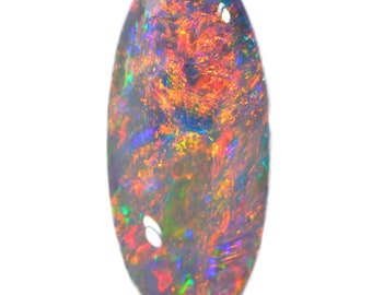 Dark Opal 1.74 ct, Bright Multi Color Fire Opal, Natural Australian Opal, Lightning ridge Opal, Semi Black Opal, Semi Black Opal Ring stone