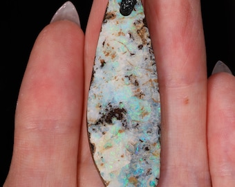Opal Necklace Large Boulder Opal Pendant 56ct October Birthstone Jewelry