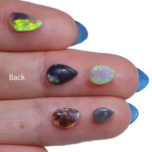 Mixed Australian Opal Parcel 3.04 ctw, Neon Bright Multi Color Flash, Australian Natural Opal Set, Crystal Opal, Black Opal, Dark Opal image 4