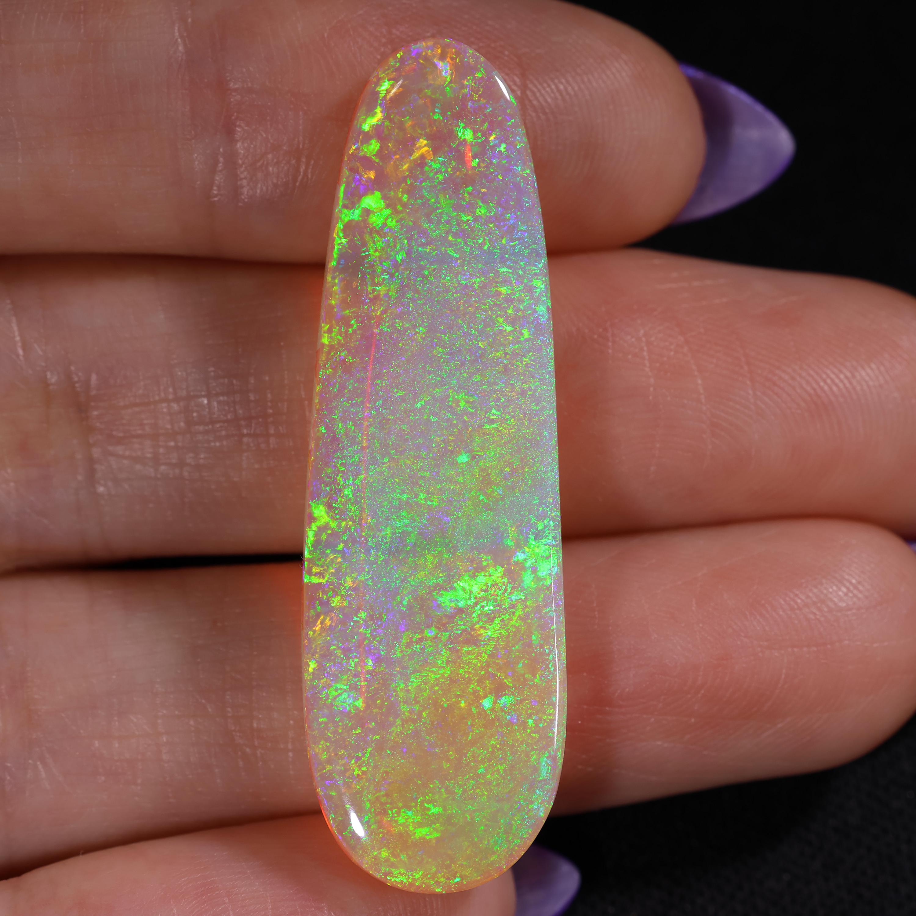 クリスタルオパール 23.21カラット オレンジ グリーン イエロー