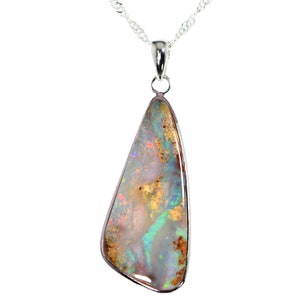 28.5ct Natural Boulder Opal Pendant Sterling Silver