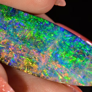 55.3ct Natural Boulder Opal - Oval Super Bright Multicolor Fire - 100% Natural Boulder Opal From Australia - Genuine Australian Opal