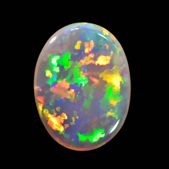 Oval Australian Black Crystal Opal Stone 1.6ct 12.5 X 9.5mm - Etsy Canada
