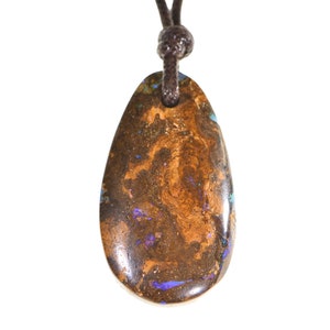 Purple Australian Boulder Opal 58 ct | Australian Boulder Opal Necklace | Romantic Valentine’s Gift | Natural Opal Pendant for Men