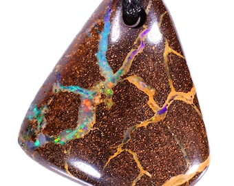 Boulder Opal Pendant 103ct Rainbow Veins