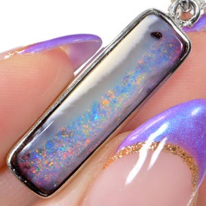 Boulder Opal Silver Pendant 18.7 ct | Valentine’s Day Gift for Her | Natural Australian Opal Necklace | Sterling Silver Jewelry