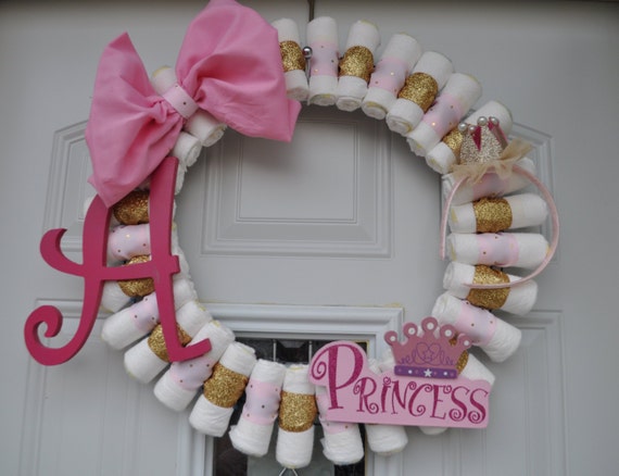 diaper wreath for girl