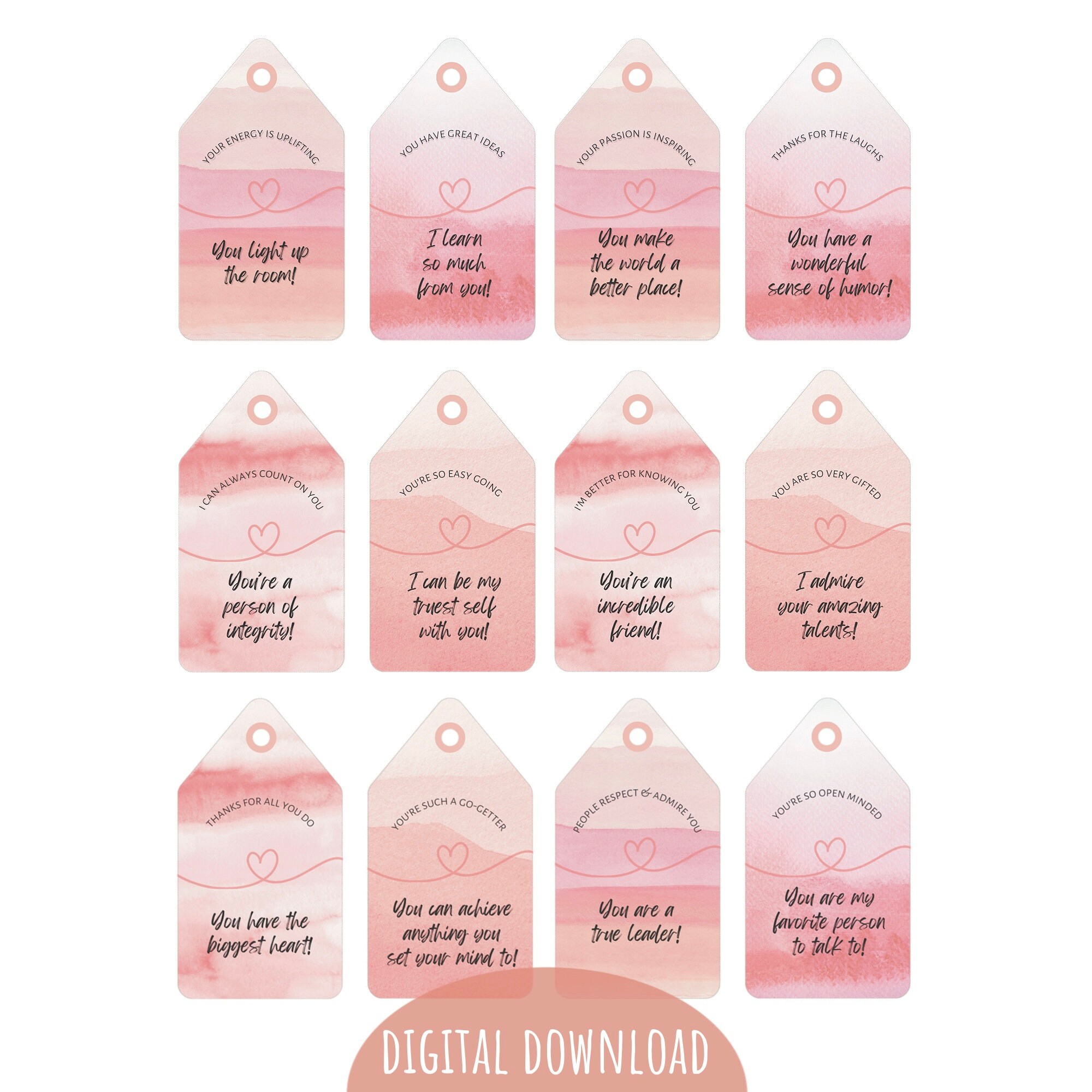 Sentimen Items Label Genuine Sentiment Gift Tags | Kind Words for Friends, Co-workers ...