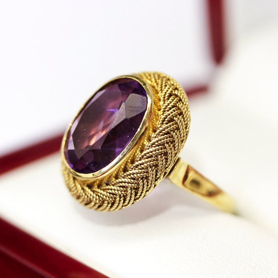 Spectacular Amethyst Cocktail ring, Handmade, C196