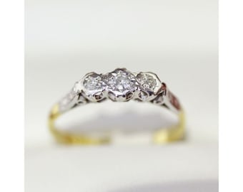 1960s Vintage 18ct Platinum Handmade Diamond Engagement Ring | Anniversary Diamond Ring | Diamond Ring Gift | Wedding Band Ring