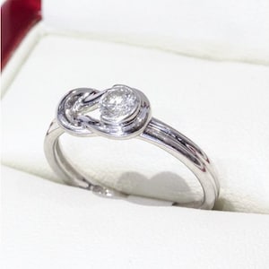 1940s Vintage Knot Style Whote Gold Diamond Engagement Ring | Anniversary Diamond Ring | Gift Diamond Ring | Wedding Band Ring