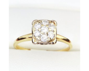 1940s Vintage Yellow and White gold Diamond Engagement Ring | Anniversary Diamond Ring | Diamond Ring Gift | Wedding Band Ring