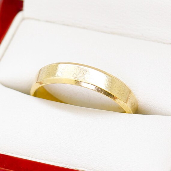 Men's 18ct Yellow Gold Textured Engraving Ring, W… - image 3