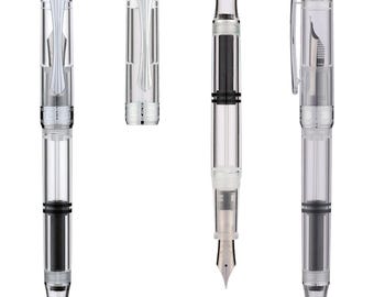 PENBBS 470 vacumatic filling Fountain Pen - 16 Clear Glass RM - silver