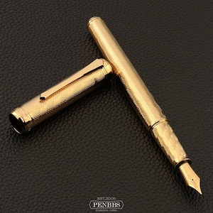 PENBBS 499 Gold-plated Brass Fountain Pen - 129 Spiral Diamond F