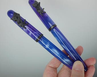 PENBBS 498 Acrylic Fountain Pen - Purple Cloud F (black)