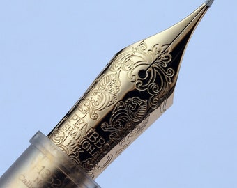 14K Gold - PENBBS Modell 353 Feder Charm - Nr.2 Kalligraphie