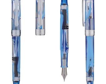 PENBBS 470 vacumatic filling Fountain Pen - 79 MIsty Mountain F-silver