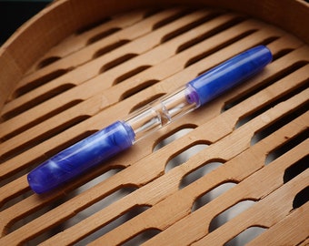 PENBBS 469 Double Sided Eyedropping Fountain Pen - 11 Purple Cloud (Blue) RM & duo-colour F nibs