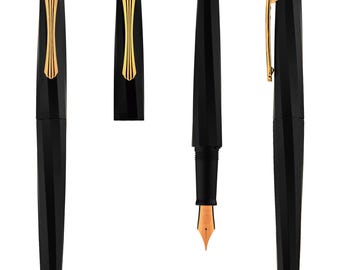 PENBBS Model 550 Aluminum Alloy Fountain Pen - Shadow golden RF nib