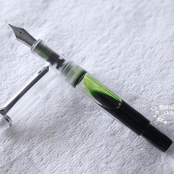 PENBBS 308 Acrylic Fountain Pen - 16 Clear Glass F nib