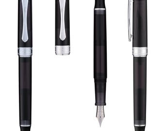 PENBBS 470 vacumatic filling Fountain Pen - 119 Black Tortoise F-silver