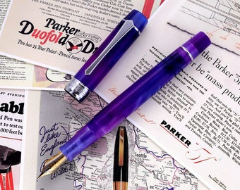 PENBBS 355 Improved version - Acrylic Fountain Pen - 11 Purple Cloud F (duo-coloured #2)