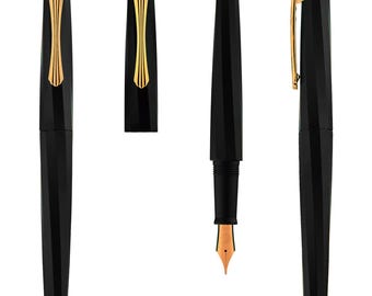 PENBBS Model 550 Aluminum Alloy Fountain Pen - Shadow golden RM nib