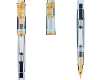 PENBBS 498 Acrylic Fountain Pen - Clear Glass F (golden)